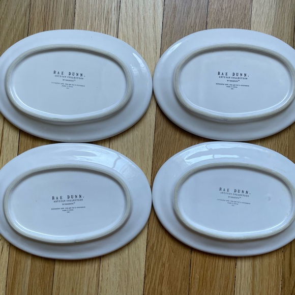 Rae Dunn Artisan Collection by Magenta | Small Plates “Let’s Eat” Set of 4 - Picture 2 of 7